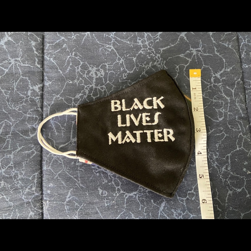 Face mask with embroidered Black Lives Matter